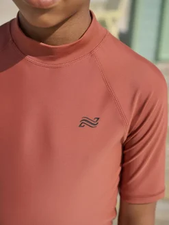 Next Rust Brown Short Sleeve Rash Vest (1.5-16yrs)