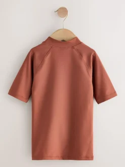 Next Rust Brown Short Sleeve Rash Vest (1.5-16yrs)