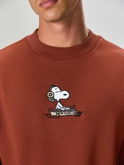 Next Rust Brown Snoopy Licence Graphic Back Print Crew Sweatshirt^ Sweatshirts & Hoodies|Sweatshirts & Hoodies