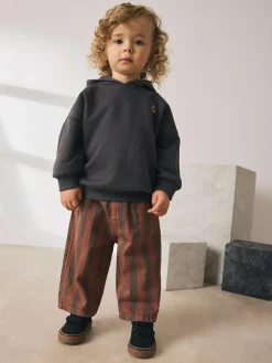 Next Rust Brown Stripe Printed Pull On Wide Trousers (3mths-7yrs)^BOY Pants & Leggings|Baby Boys