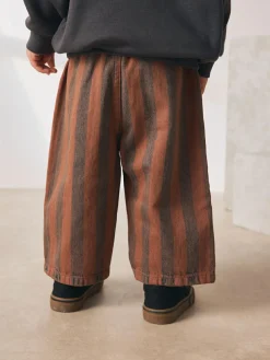 Next Rust Brown Stripe Printed Pull On Wide Trousers (3mths-7yrs)^BOY Pants & Leggings|Baby Boys