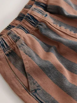 Next Rust Brown Stripe Printed Pull On Wide Trousers (3mths-7yrs)^BOY Pants & Leggings|Baby Boys