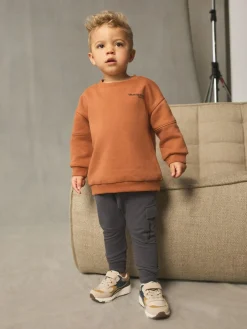 Next Utility Sweatshirt and Super Skinny Joggers Set (3mths-7yrs) Rust Brown