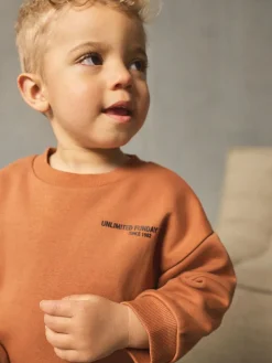 Next Utility Sweatshirt and Super Skinny Joggers Set (3mths-7yrs) Rust Brown