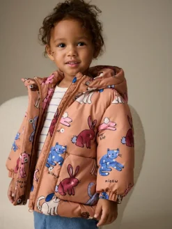 Hot Next Shower Resistant Printed Coat (3mths-7yrs) Rust Character