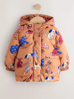 Hot Next Shower Resistant Printed Coat (3mths-7yrs) Rust Character