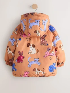 Hot Next Shower Resistant Printed Coat (3mths-7yrs) Rust Character