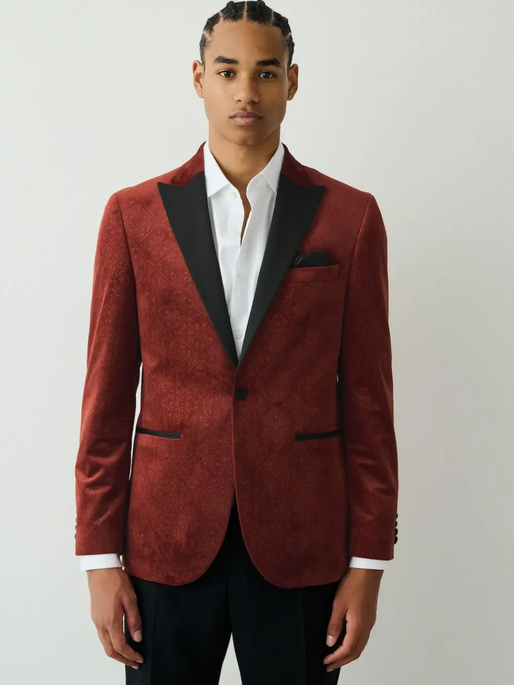 Next Slim Fit Patterned Velvet Blazer^ Occasionwear|Blazers & Formal Jackets