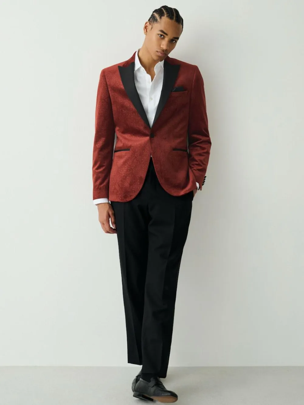 Next Slim Fit Patterned Velvet Blazer^ Occasionwear|Blazers & Formal Jackets