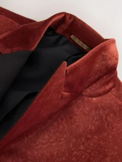 Next Slim Fit Patterned Velvet Blazer^ Occasionwear|Blazers & Formal Jackets