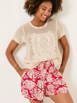 Clearance Fat Face Rust Red Mono Shell Flippy Shorts