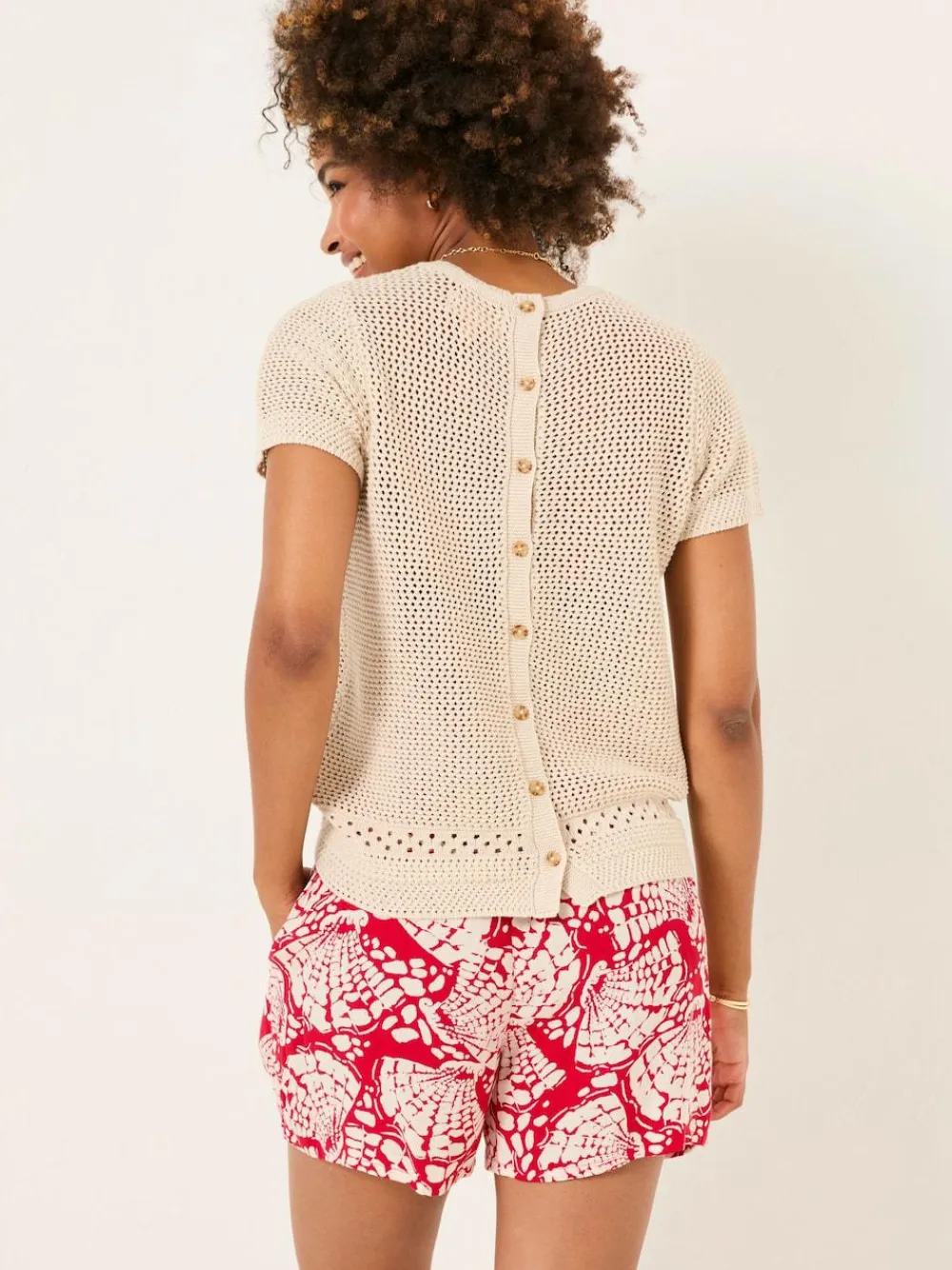 Clearance Fat Face Rust Red Mono Shell Flippy Shorts