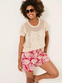 Clearance Fat Face Rust Red Mono Shell Flippy Shorts