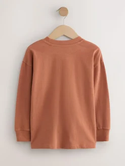 Next Rust Red Regular Fit Long Sleeve Cosy T-Shirt (3-16yrs)^BOY Tops|T-Shirts