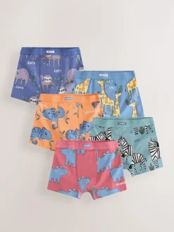 Discount Next Soft Waistband Trunks 5 Pack (1.5-16yrs) Safari Animals