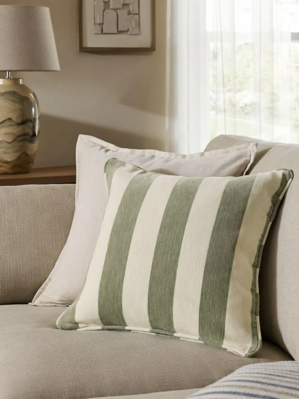 Next 50 x 50cm Chenille Stripe Cushion^ Cushions & Throws