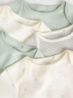 Clearance Next Baby Long Sleeve Bodysuits 5 Pack Sage Green