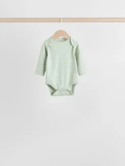 Clearance Next Baby Long Sleeve Bodysuits 5 Pack Sage Green