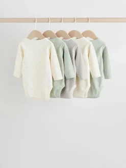 Clearance Next Baby Long Sleeve Bodysuits 5 Pack Sage Green