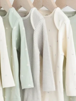 Clearance Next Baby Long Sleeve Bodysuits 5 Pack Sage Green