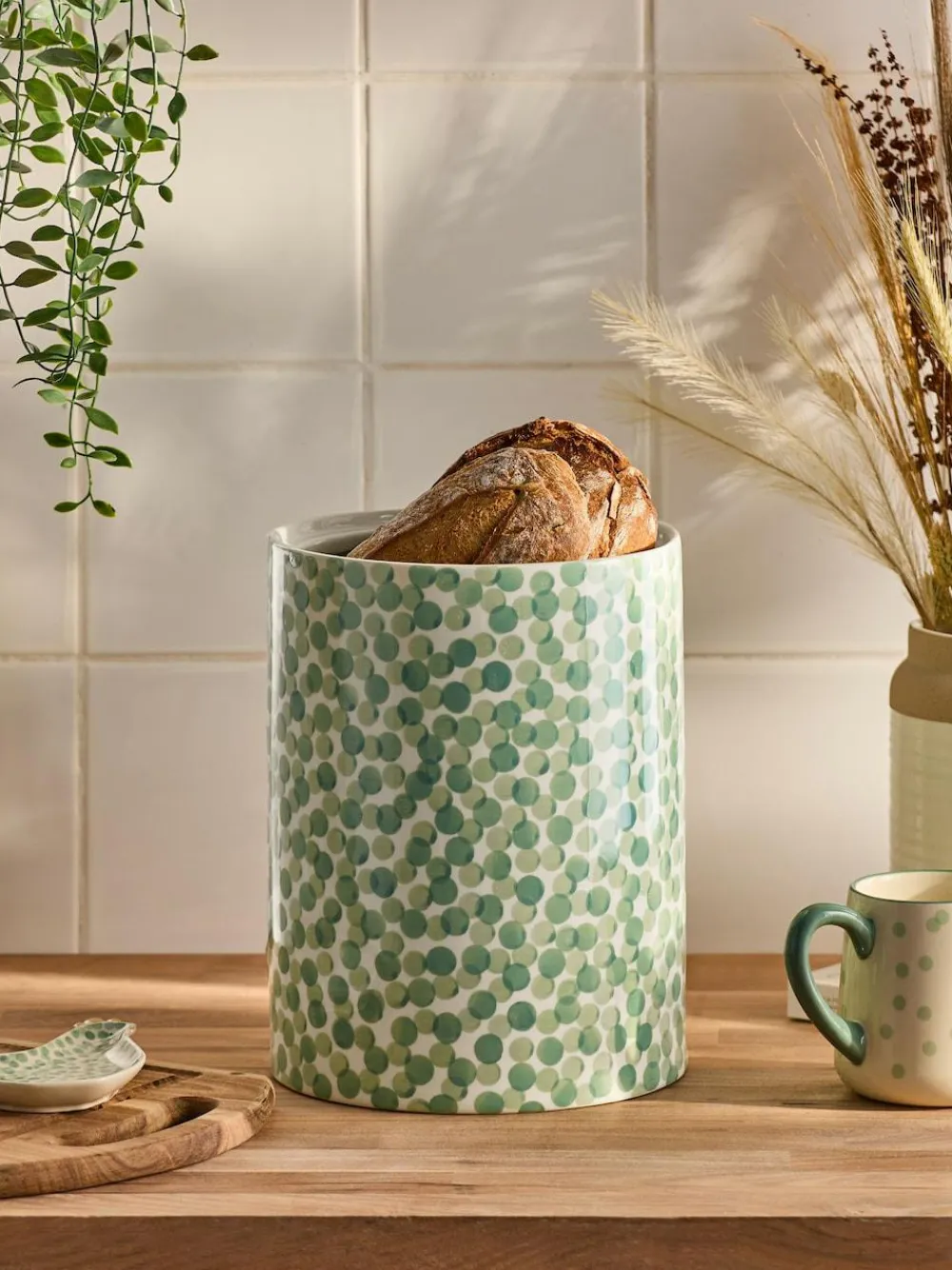 Sale Next Sage Green Chicken Ceramic Bread Bin