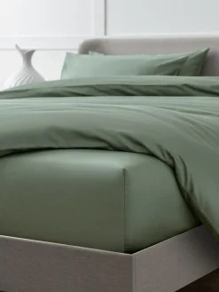Best Next Sage Green Collection Luxe 400 Thread Count Egyptian Deep Fitted Cotton Sateen Sheet