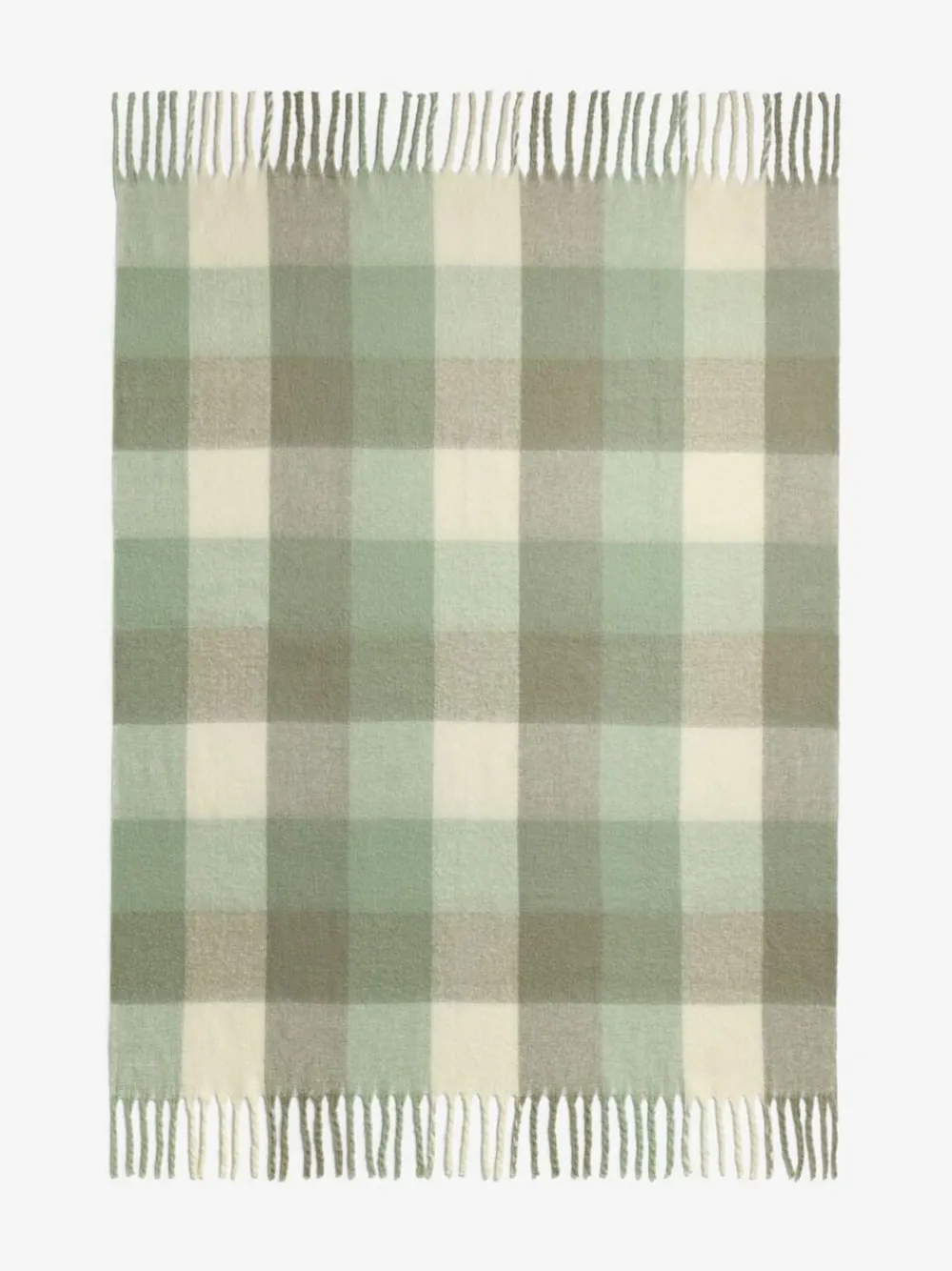 Next Sage Green Cosy Check Throw