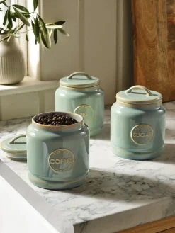Next Country Badge Set of 3 Storage Jars Sage Green