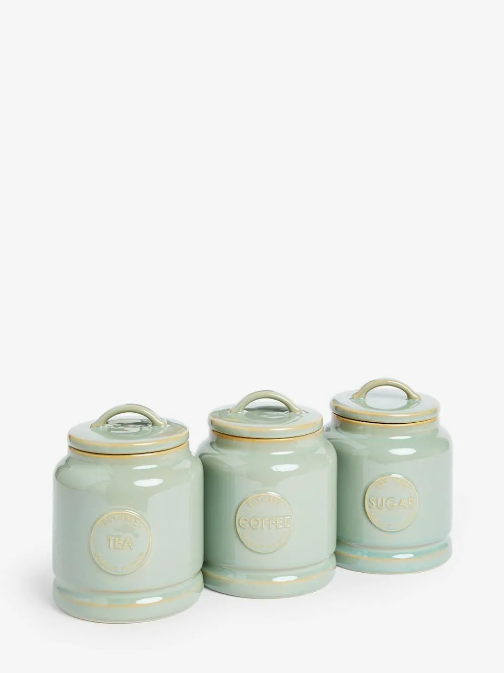 Next Country Badge Set of 3 Storage Jars Sage Green