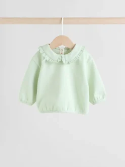 Next Sage Green/ Cream Ditsy Baby Frill Collar Sweater and Leggings 2 Piece Set (0mths-2yrs)^ Sweatshirts & Hoodies|Sets & Coords