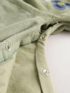 Next Sage Green Embroidered Long Sleeve Bodysuit and Cord Dungaree 2 Piece Baby Set (0mths-3yrs)^ Baby Girls|Baby Girls