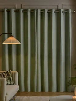 Next Fine Chenille Lined Eyelet Curtains^ Curtains & Blinds