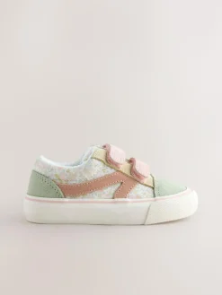 Outlet Next Standard Fit (F) Touch Fastening Trainers Sage Green Floral