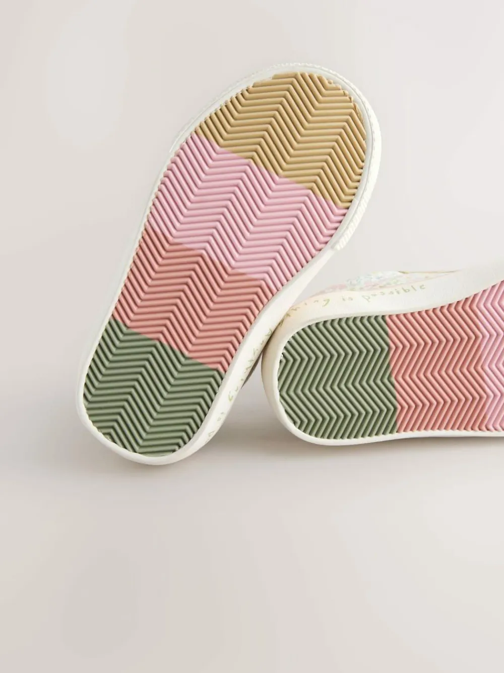 Outlet Next Standard Fit (F) Touch Fastening Trainers Sage Green Floral