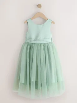 Clearance Next Flower Girl Bow Dress (3-12yrs) Sage Green