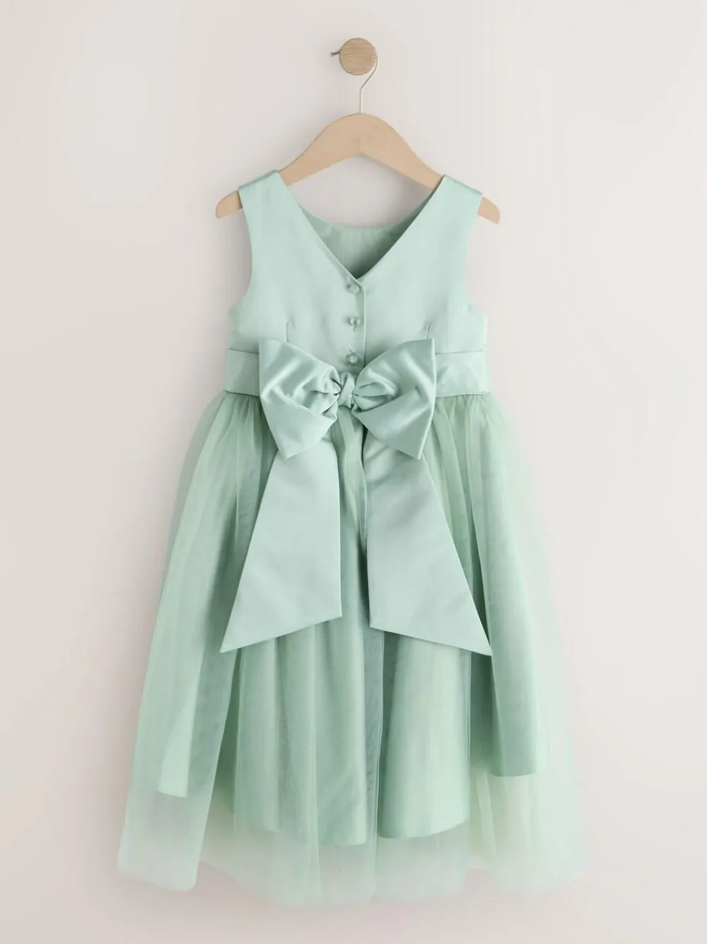 Clearance Next Flower Girl Bow Dress (3-12yrs) Sage Green