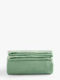 Next Sage Green Hamish The Highland Cow Spring Printed Fleece Throw^ Cushions & Throws