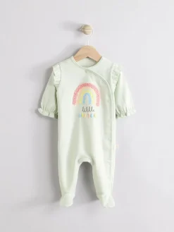 Best Next Family Baby Sleepsuit (0-2yrs) Sage Green Little Sister