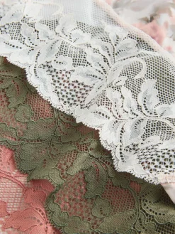 Next Sage Green Midi No VPL Lace Back Briefs 5 Pack^Women All Lingerie|Panties