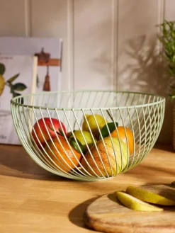 Clearance Next Moderna Wire Fruit Bowl Sage Green