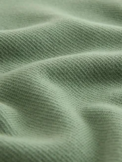 Next Sage Green Plain N.Premium Regular Fit 100% Cotton Premium Quarter Zip Jumper^ Nightwear|Knitwear