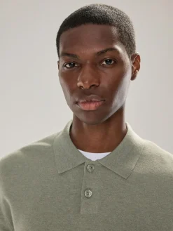 Next Plain Regular Fit Essential Long Sleeve Knitted Polo Shirt^ Tops & T-Shirts|Knitwear