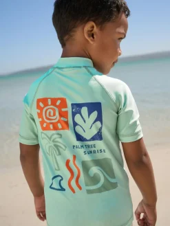 Next Sage Green Rash Vest and Swim Shorts Set (3mths-7yrs)^BOY Swimwear|Swimwear