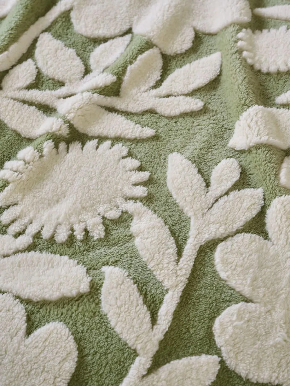 Next Sage Green Sage Floral Fleece Throw^ Cushions & Throws