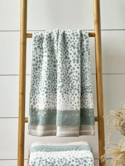 Best Next Set of 2 Hand Towels 100% Cotton Sage Green