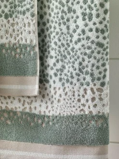 Best Next Set of 2 Hand Towels 100% Cotton Sage Green