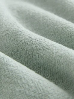 New Next Short Sleeves Linen Blend Revere Collar Shirt (3mths-7yrs) Sage Green