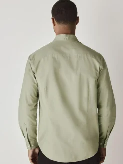 Next Sage Green Slim Fit Long Sleeve Oxford Shirt^ Shirts