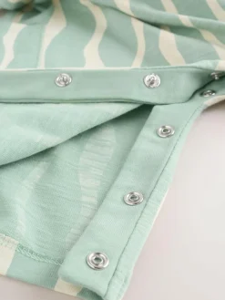 Clearance Next Baby Long Leg Jersey Romper (0mths-3yrs) Sage Green Stripe