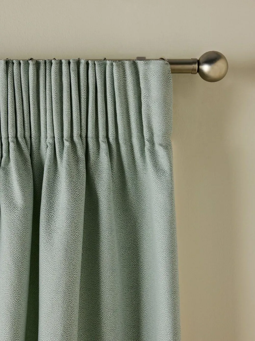 Hot Next Textured Spot Jacquard Pencil Pleat Lined Curtains Sage Green